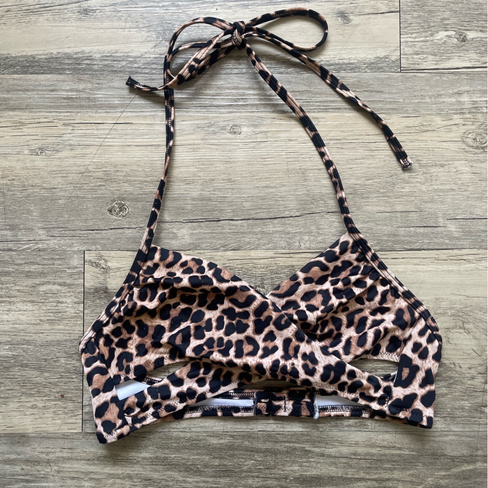 Leopard print bikini top